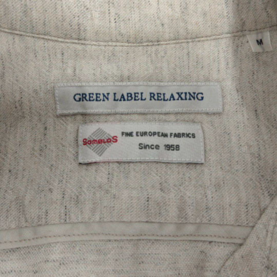 UNITED ARROWS green label relaxing(ユナイテッドアローズグリーンレーベルリラクシング)のグリーンレーベルリラクシング シャツ Somelos ライトベージュ 黒 M メンズのトップス(シャツ)の商品写真
