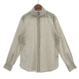 ユナイテッドアローズグリーンレーベルリラクシング(UNITED ARROWS green label relaxing)のグリーンレーベルリラクシング シャツ Somelos ライトベージュ 黒 M(シャツ)