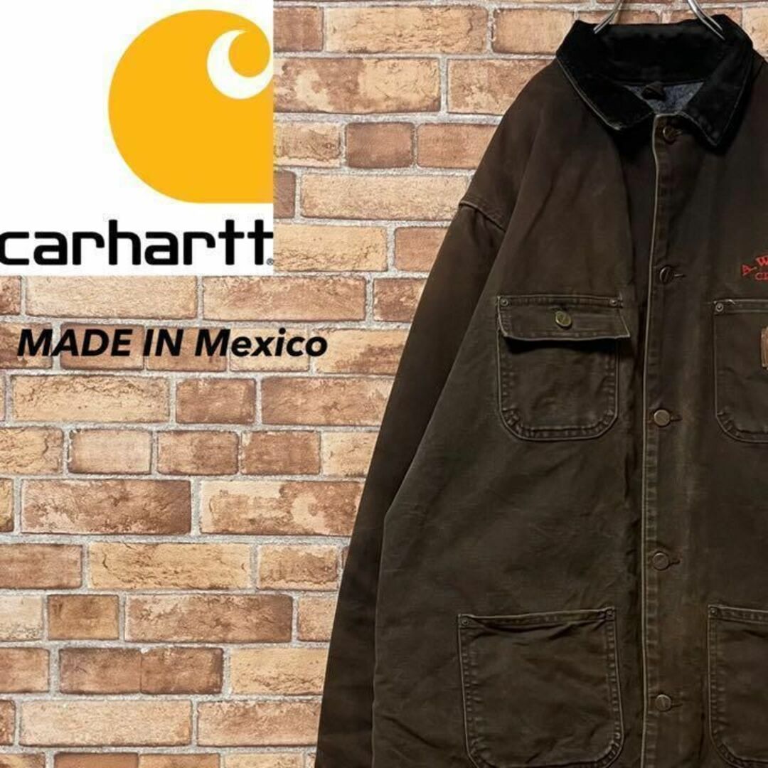 カーハート　アクティブジャケット　メキシコ製　刺繍ロゴ　企業系　ブラック