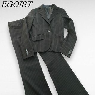 エゴイスト(EGOIST)のエゴイスト　ストライプ　パンツスーツ　黒　S-M(スーツ)