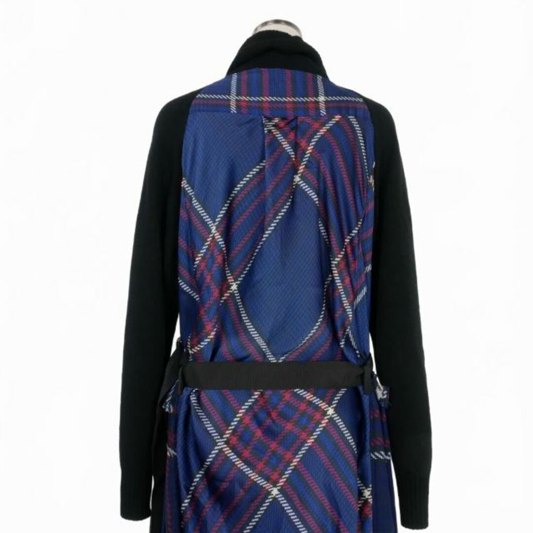 sacai(サカイ)のサカイ sacai タートルネックニット ドッキングワンピース チェック 2 レディースのワンピース(その他)の商品写真