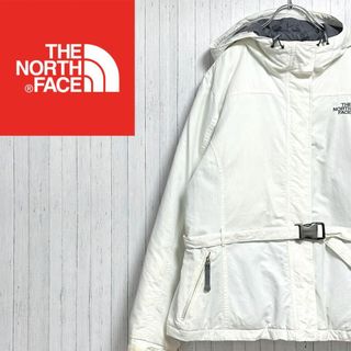 ザノースフェイス(THE NORTH FACE)のノースフェイス　ダウンジャケット　刺繍ロゴ　白　古着女子　L　アウトレット(ダウンジャケット)