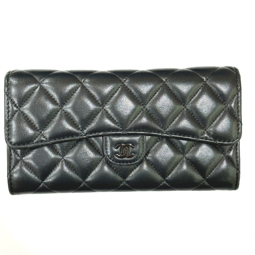 ファッション小物シャネル CHANEL マトラッセ A80758 CCココマーク 長財布 ラムスキン ブラック