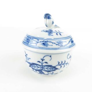 マイセン(MEISSEN)の美品 MEISSEN マイセン ブルーオニオン シュガーポット 1点 ボウル ボックス カバード 砂糖 モカ SU4378D (その他)