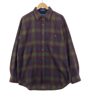 ペンドルトン(PENDLETON)の古着 ペンドルトン PENDLETON TRAIL SHIRT チェック柄 ウールシャツ メンズL /eaa393851(シャツ)