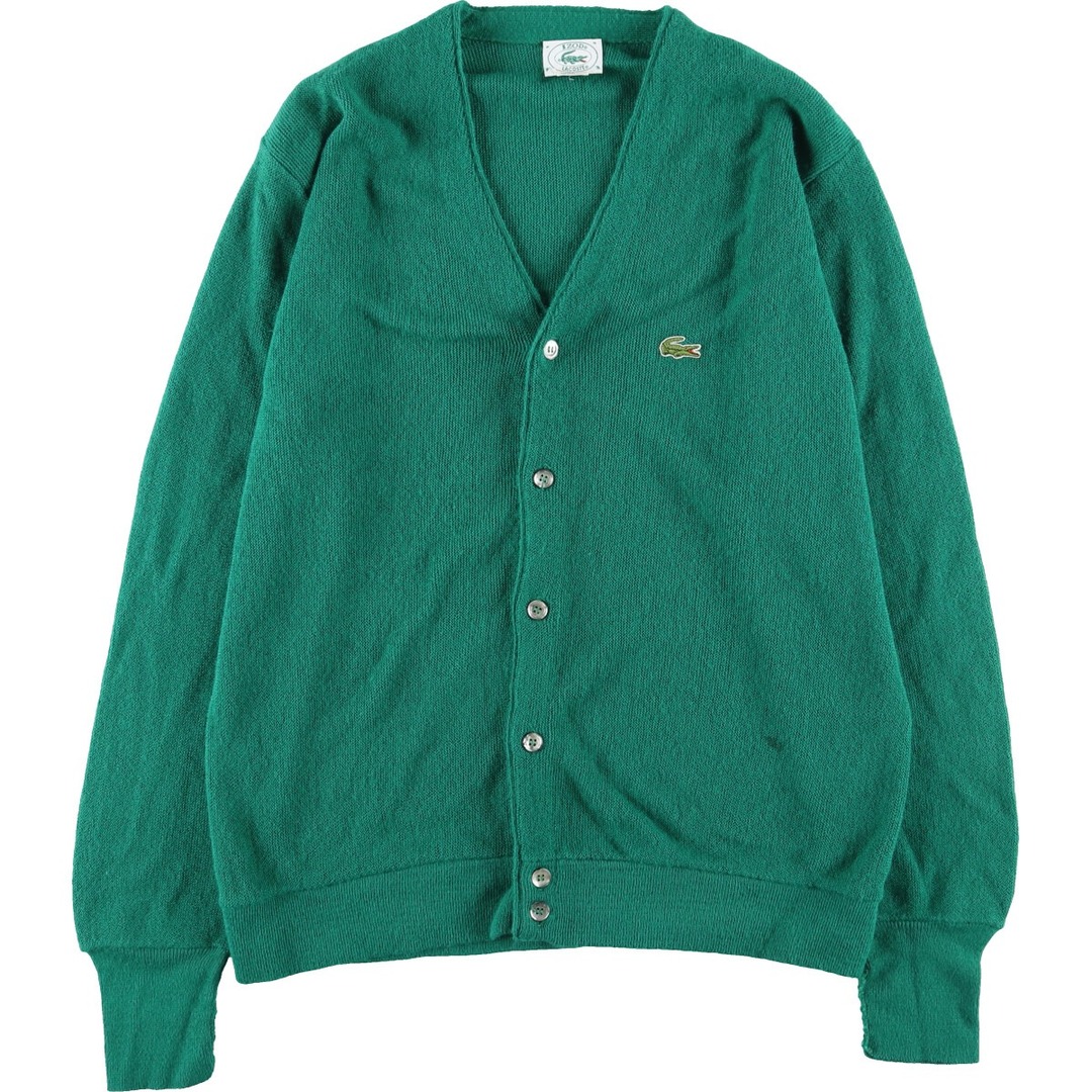 80年代 ラコステ LACOSTE IZOD アクリルニットカーディガン USA製 メンズL ヴィンテージ /eaa395048