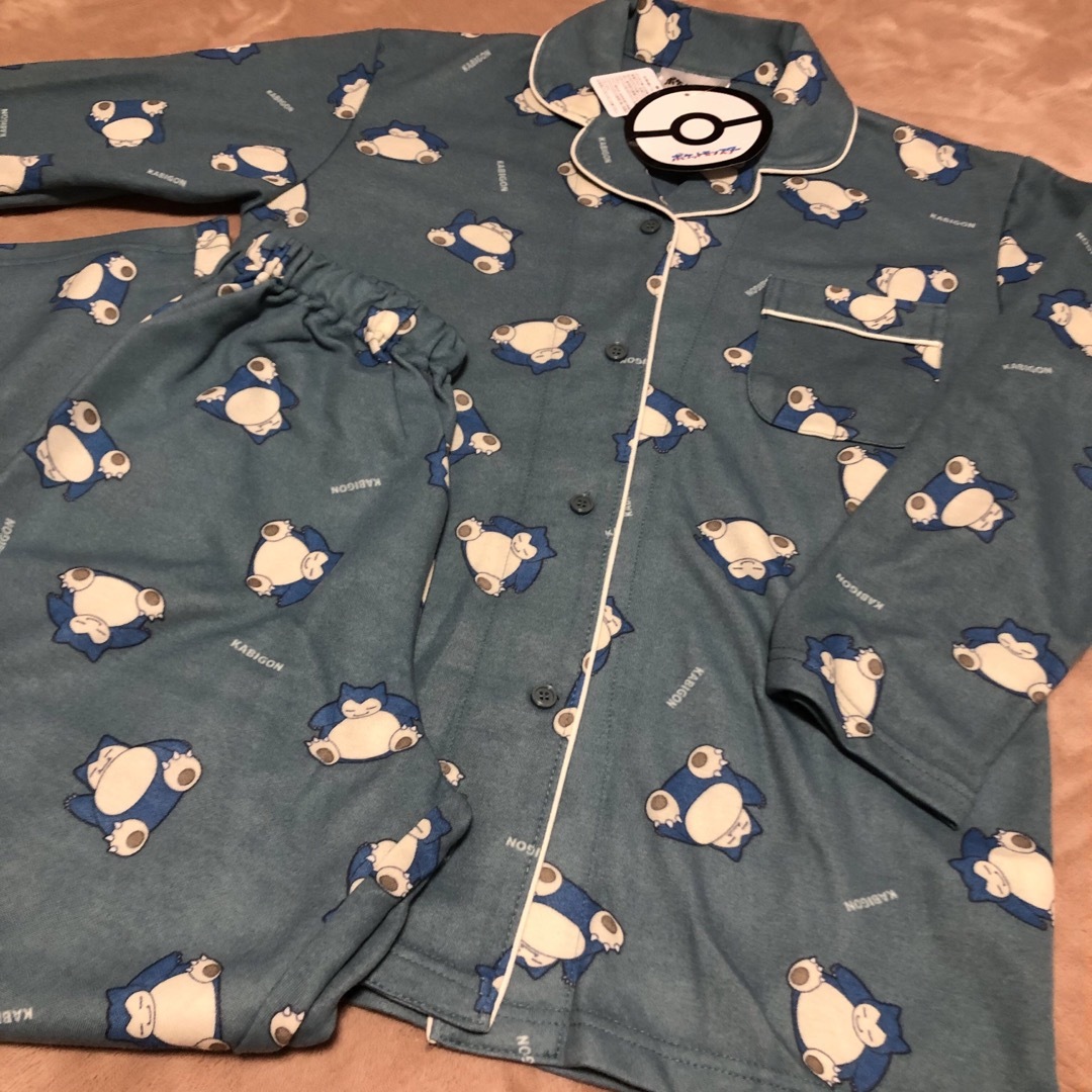 新品 レディース カビゴン ポケモン 長袖 長ズボン 前あき パジャマ 上下