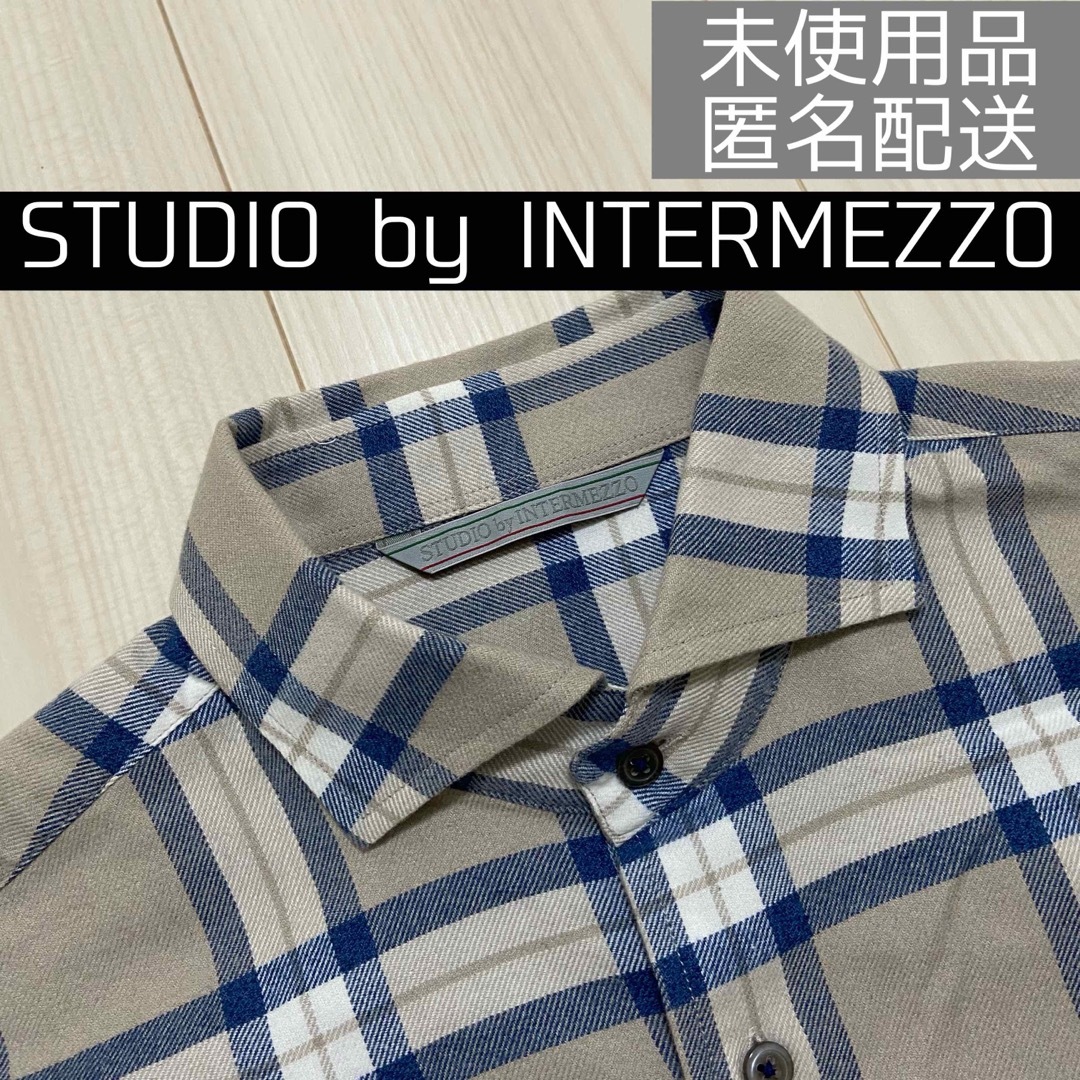 INTERMEZZO(インターメッツォ)の未使用★インターメッツォ　ネルシャツ　グレー　チェック　カジュアル　  メンズのトップス(シャツ)の商品写真