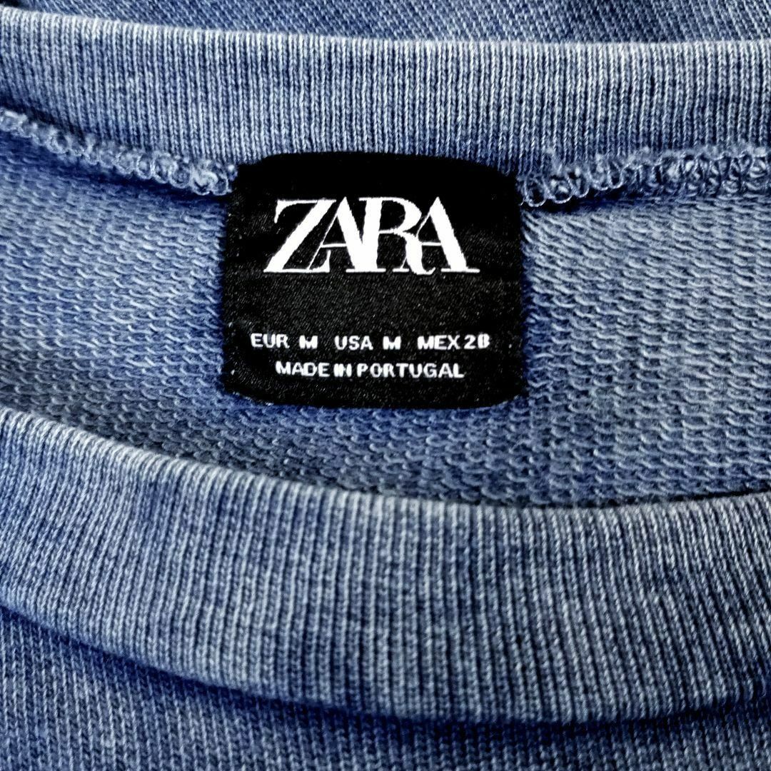 ZARA(ザラ)の美品】ZARA　デニム風デザイン　背中リボン　ゆったり　ワンピースM レディースのワンピース(ひざ丈ワンピース)の商品写真