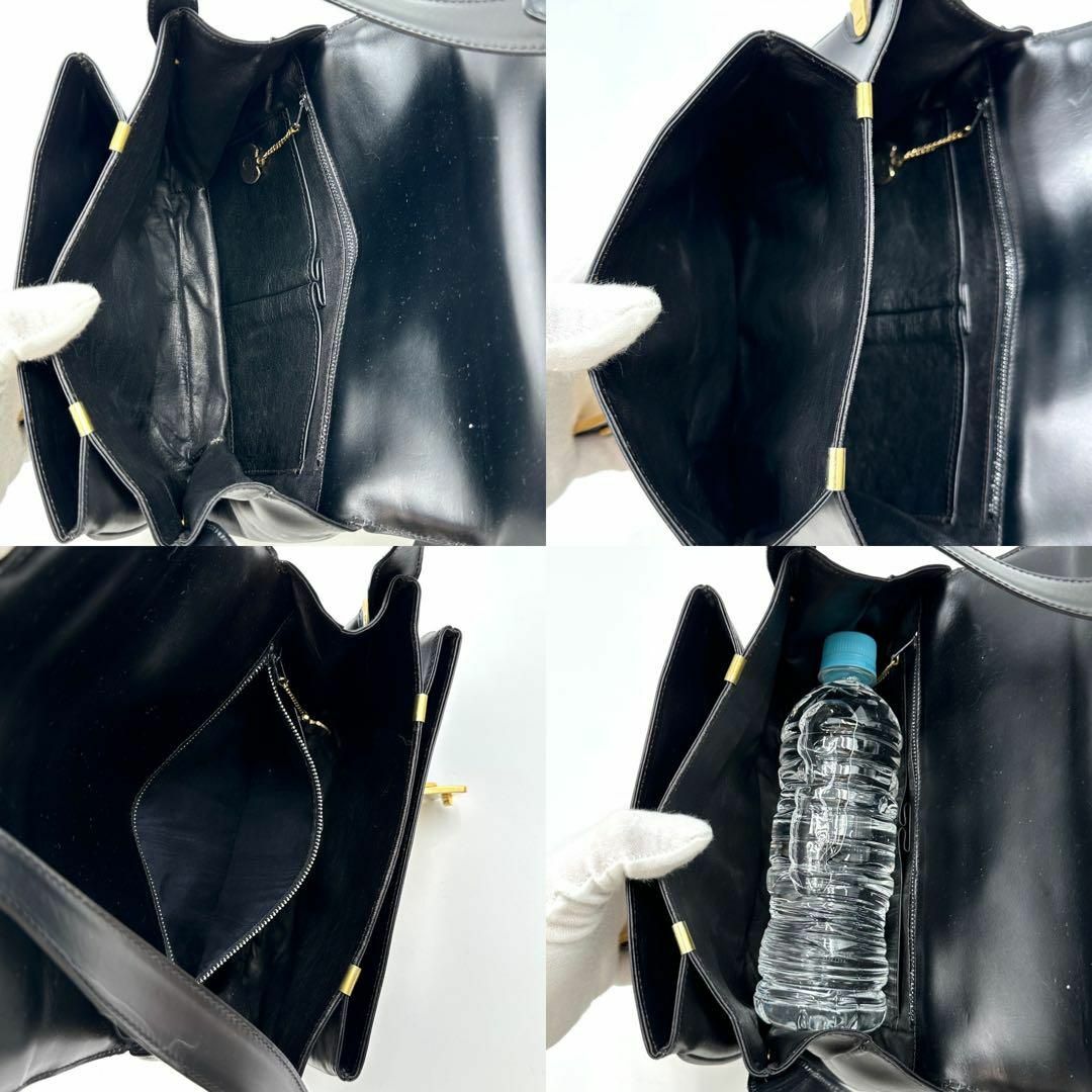 celine(セリーヌ)の美品✨セリーヌ ショルダーバッグ 斜め掛け トリオンフ 金具 フラップ ブラック レディースのバッグ(ショルダーバッグ)の商品写真