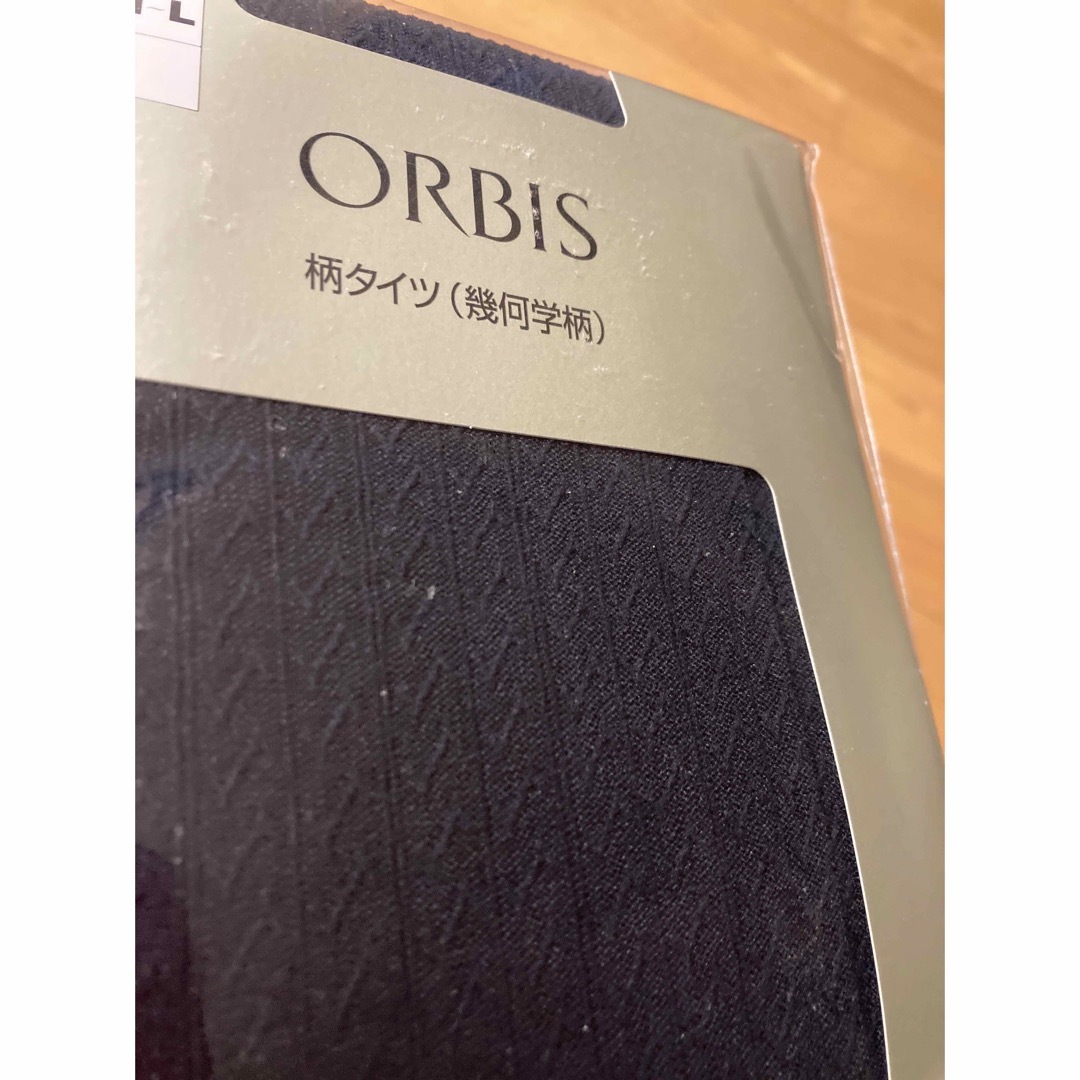 ORBIS(オルビス)のオルビス　快適サポートタイツ　紺　柄タイツ（幾何学柄）黒　2足組　M〜L レディースのレッグウェア(タイツ/ストッキング)の商品写真