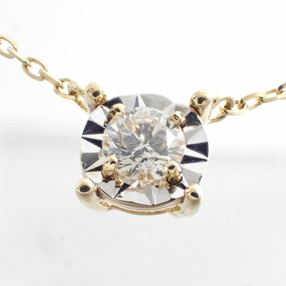 COCOSHNIK(ココシュニック)のココシュニック K18 ダイヤモンド 0.17ct ミラーカット ネックレス 大 レディースのアクセサリー(ネックレス)の商品写真