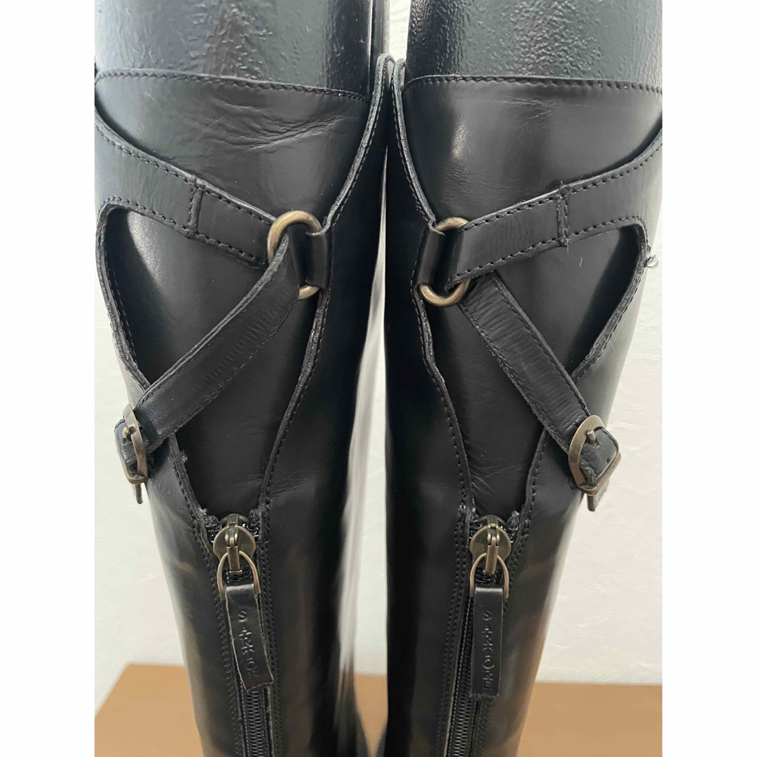 SARTORE(サルトル)のサルトル SARTORE ロングブーツ　ジョッキー レザー 35 黒　ブラック レディースの靴/シューズ(ブーツ)の商品写真