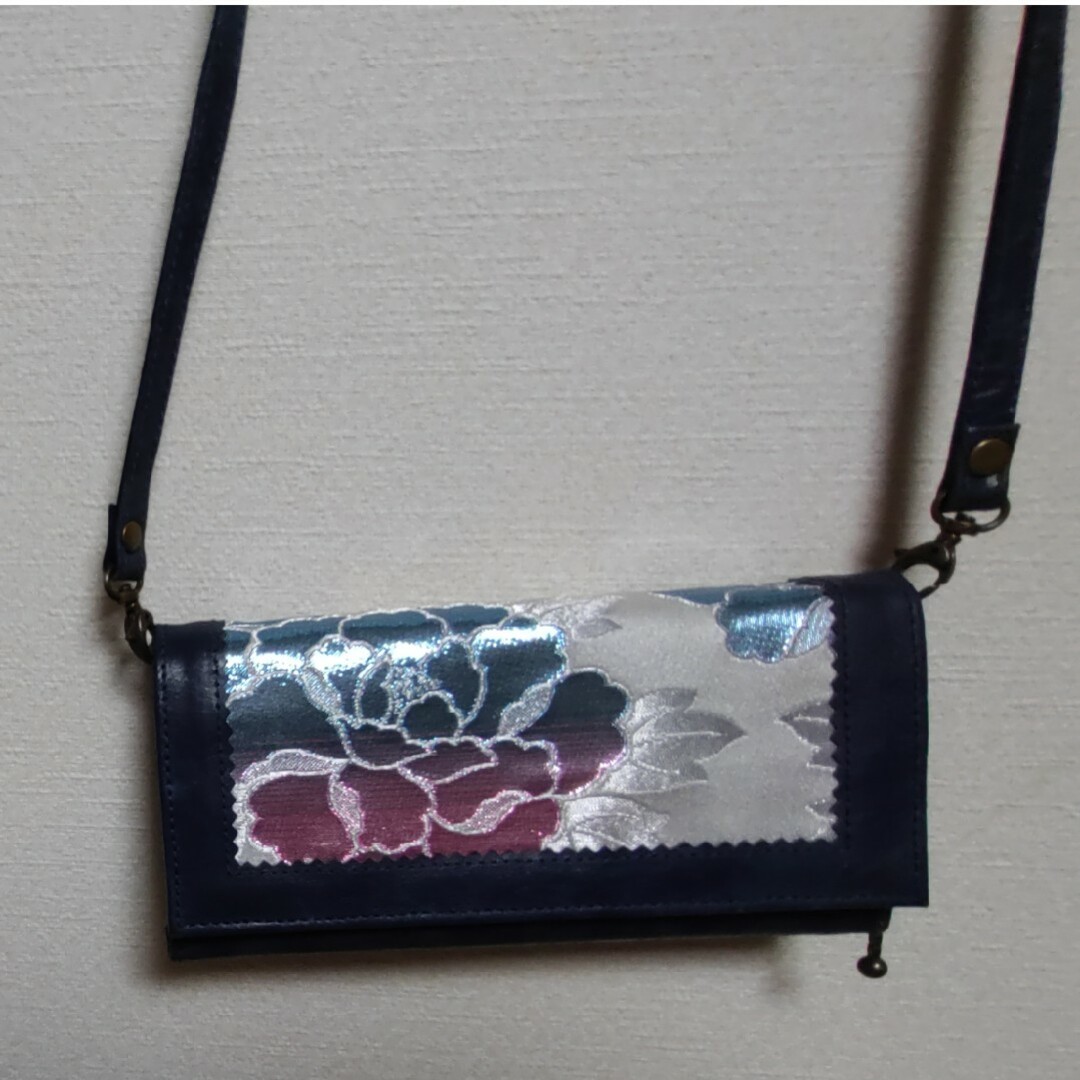 帯　＆　本革　ショルダーウォレット　長財布　ショルダーストラップ3個付き レディースのファッション小物(財布)の商品写真
