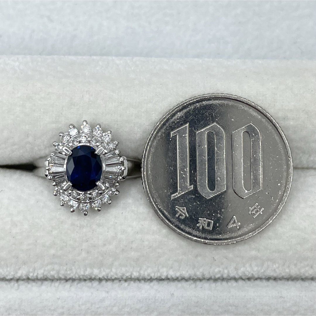 pt900 ブルーサファイア1ct ダイヤ0.5ct リング レディースのアクセサリー(リング(指輪))の商品写真