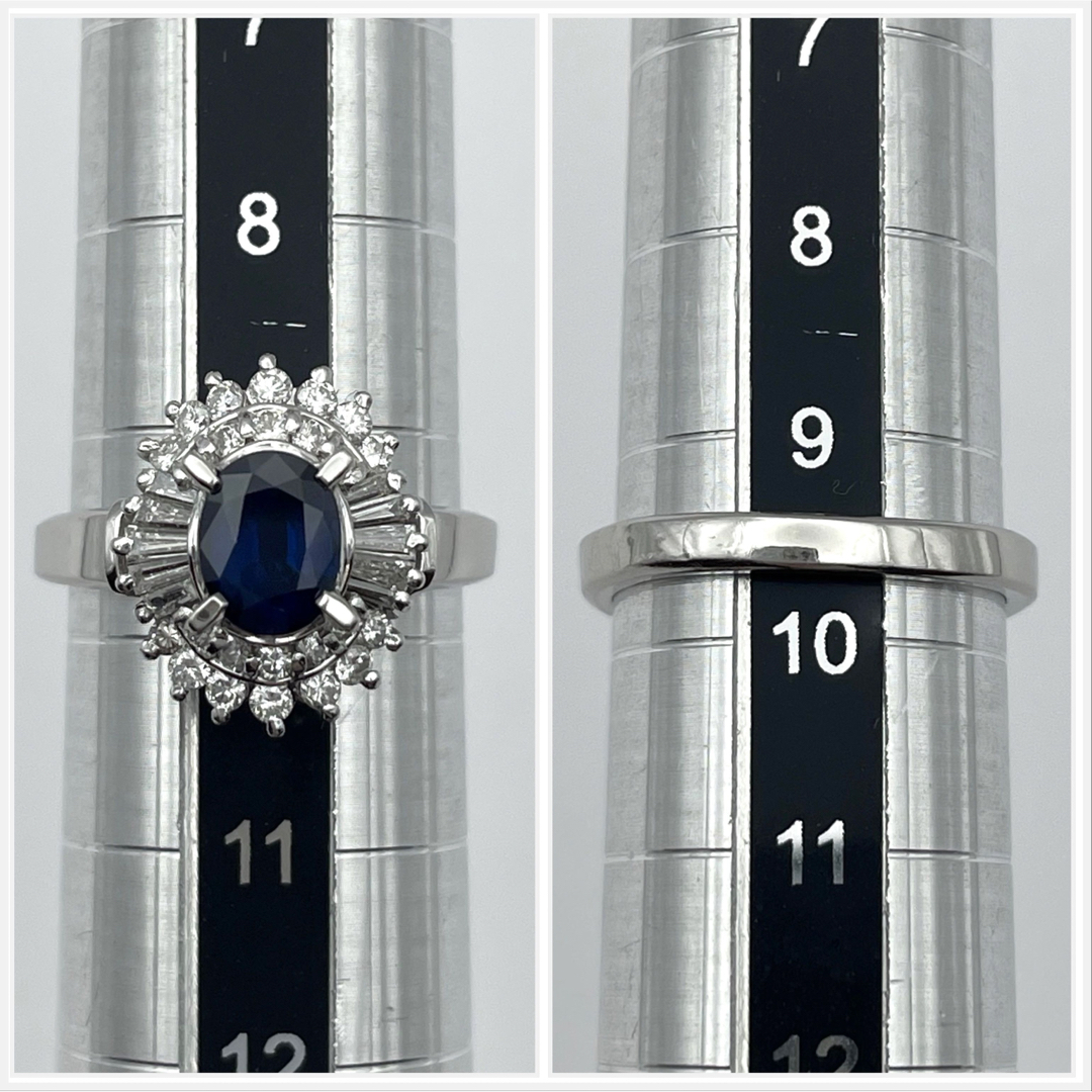 pt900 ブルーサファイア1ct ダイヤ0.5ct リング レディースのアクセサリー(リング(指輪))の商品写真