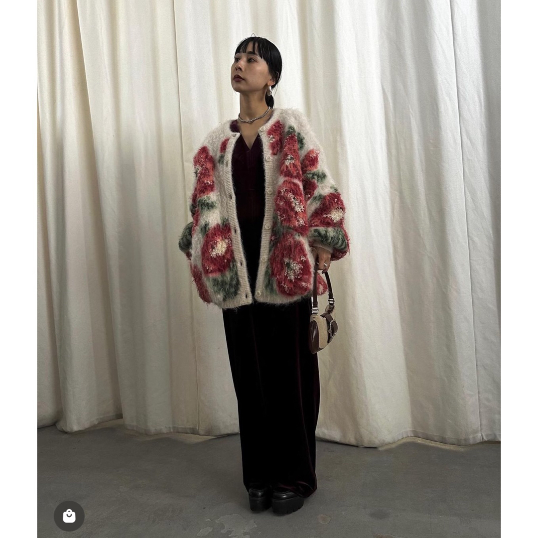 Ameri VINTAGE(アメリヴィンテージ)のAmeri VERONICA JACQUARD KNIT CARDIGAN レディースのトップス(カーディガン)の商品写真