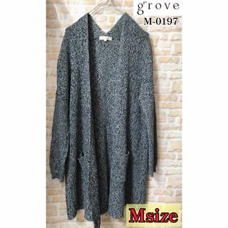 グローブ(grove)のgrove ロングニットカーディガン Mサイズ  美品 フォロー割引あり(カーディガン)