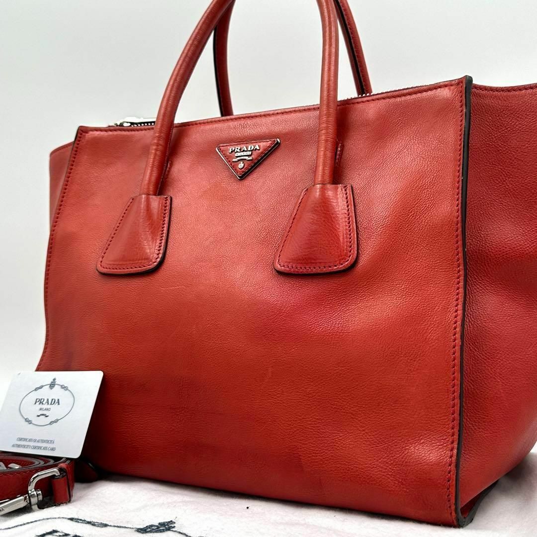 PRADA - 希少 逸品✨プラダ 2way ハンドバッグ ガレリア レザー