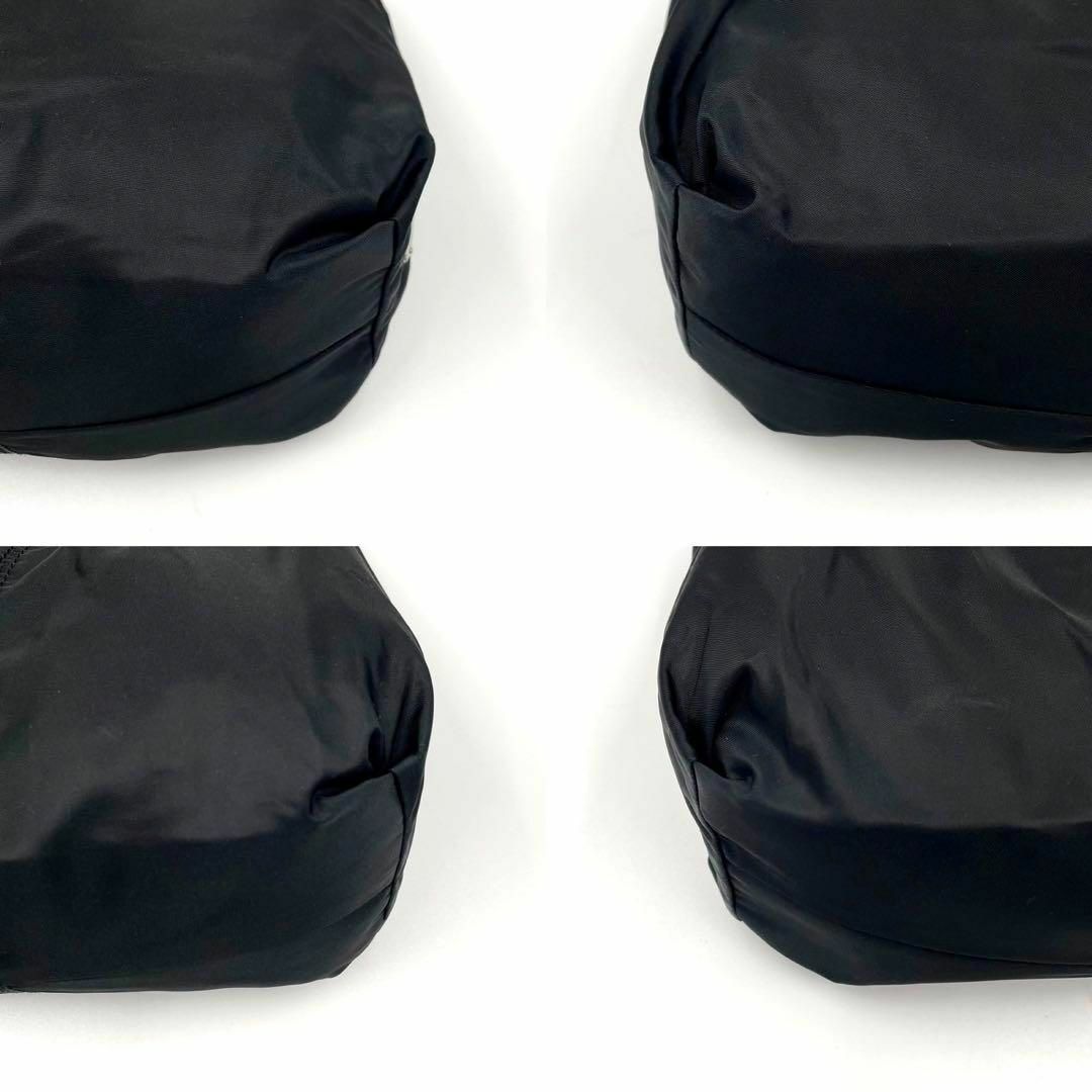 希少✨プラダ ワンショルダーバッグ 編み込み 三角ロゴ ナイロン ブラック