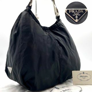 美品 プラダ サイド フリル ワンショルダーバッグ ハンドバッグ ナイロン レディース PRADA 【1-0124025】