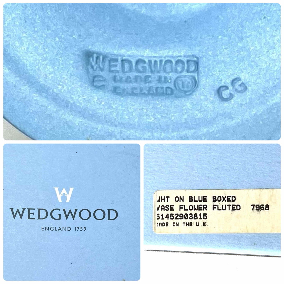 WEDGWOOD(ウェッジウッド)の【新品未使用】WEDGWOOD ジャスパーウェア ペールブルー フルーテッド花瓶 インテリア/住まい/日用品のインテリア小物(花瓶)の商品写真