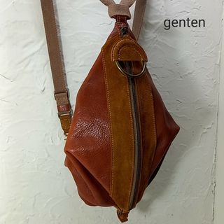 ゲンテン(genten)の希少‼️genten  ゲンテンリュック　レザー　スウェード　ブラウンベージュ(リュック/バックパック)