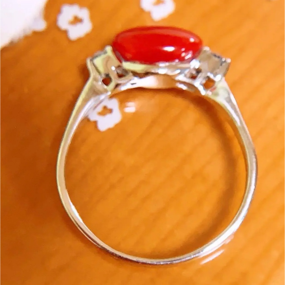 1ctUP❗️D0.10CT✨プラチナ珊瑚ダイヤモンドリングの通販 by nikoko's