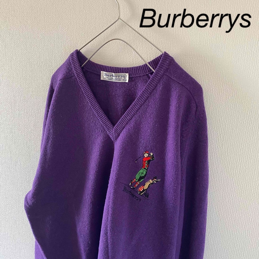 売れ筋がひ贈り物 Burberrysバーバリーズニットセーターパープル紫