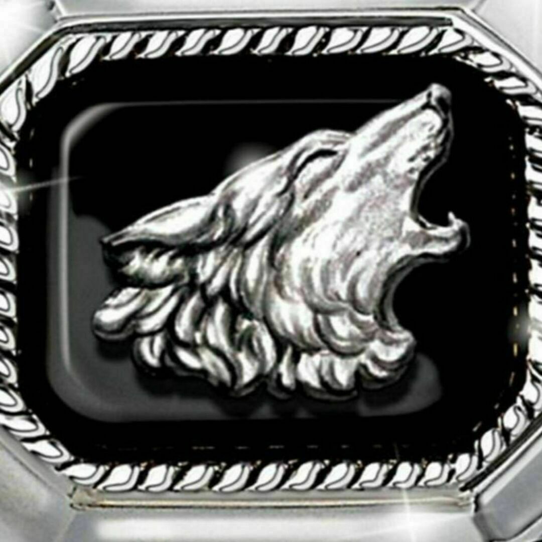 【A140】リング　メンズ　指輪　シルバー　狼　ウルフ　お洒落　20号 メンズのアクセサリー(リング(指輪))の商品写真