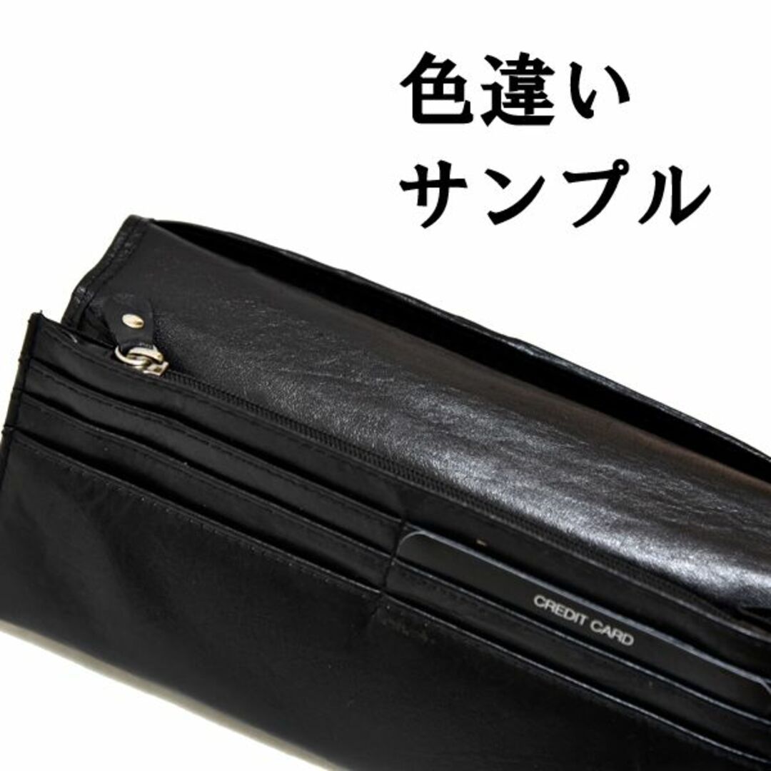 新品 KWS ORIGINAL 本革 フルレザー 長財布 牛革 無地 深緑 メンズのファッション小物(長財布)の商品写真