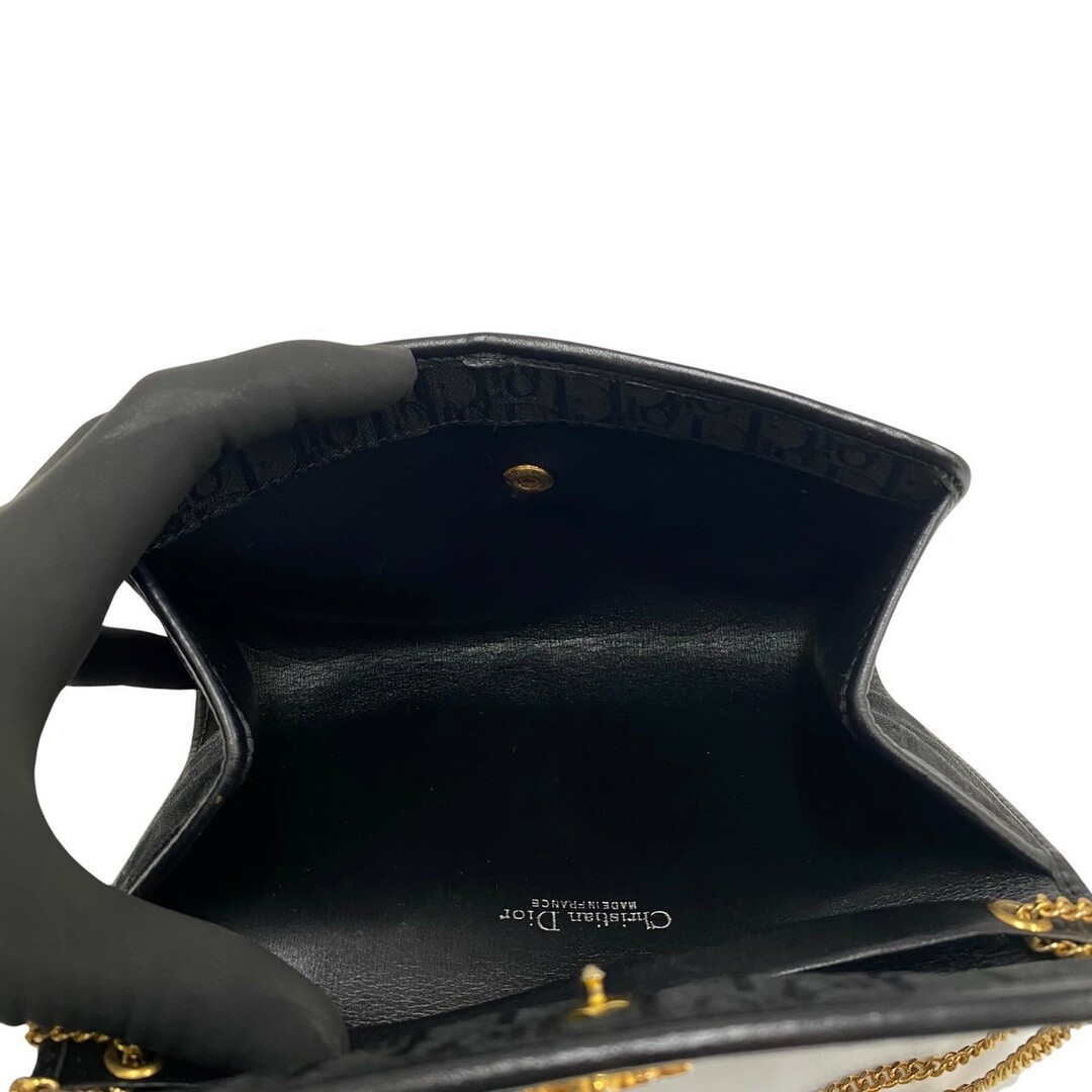 極美品✨ ディオール チェーン ショルダーバッグ トロッター ロゴ金具 ブラック