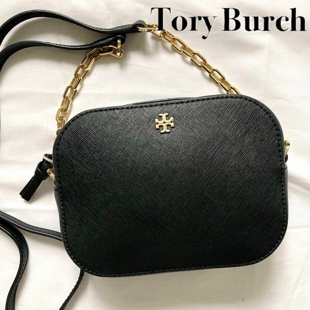 ✨極美品✨Tory Burch トリーバーチ　ショルダーバッグ　黒　レザー16cmマチ