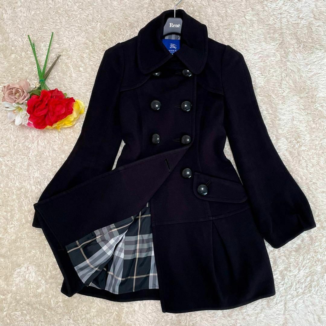 ✨極美品✨バーバリー トレンチコート 黒 ノバチェック ダブル前 ロゴ ✨極美品✨バーバリー トレンチコート 黒 ノバチェック ダブル前 ロゴ