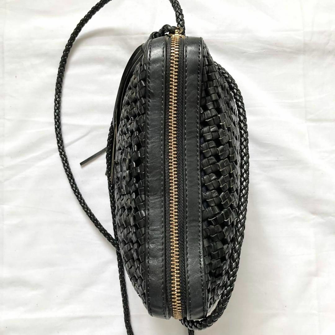 MochiSHOP✨高級感✨Tory Burch トリーバーチ　ショルダーバッグ　黒　レザー　編み
