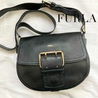 フルラ(Furla)の✨高級感✨FURLA フルラ ショルダーバッグ　レザー　ブラック　クロスボディ(ショルダーバッグ)