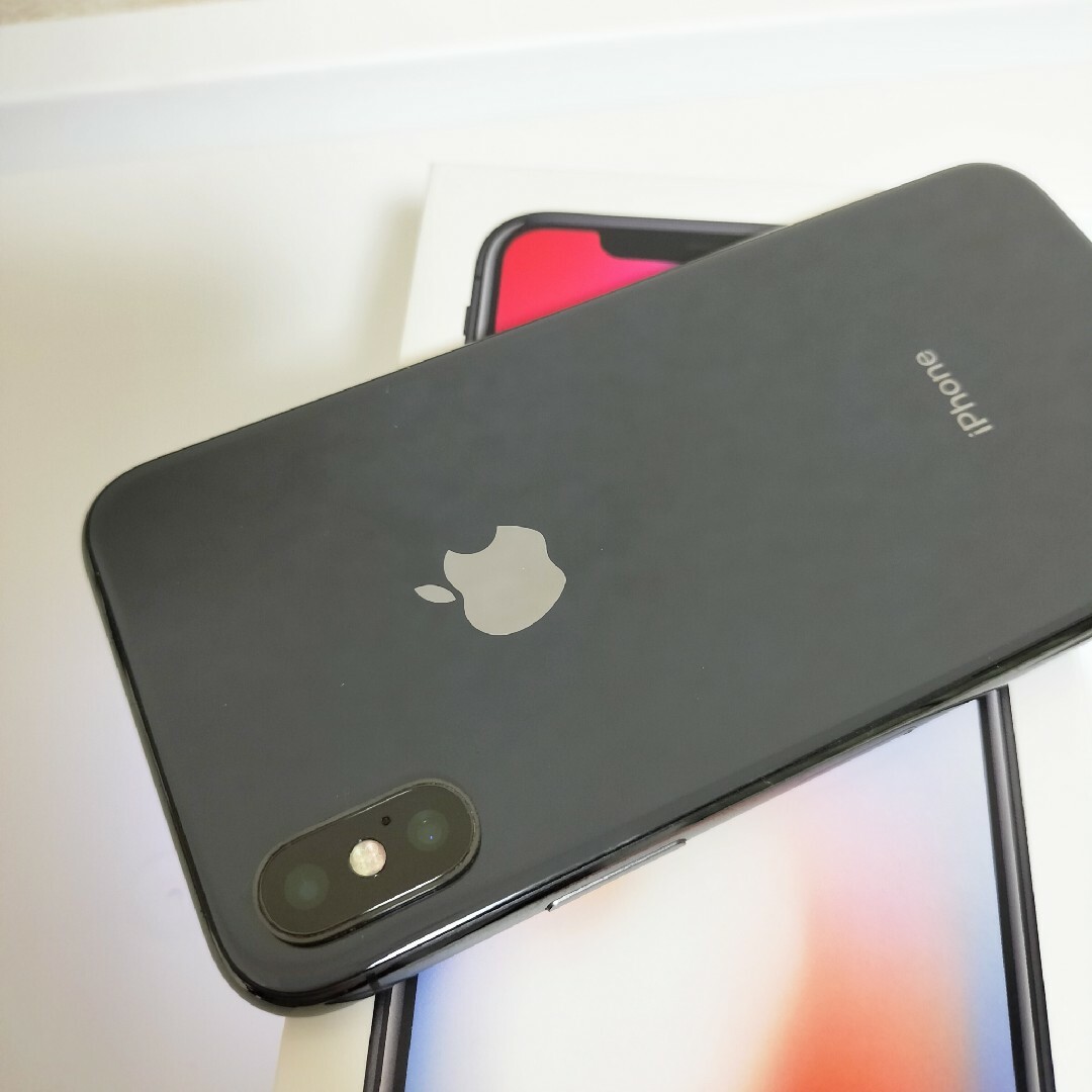 iPhone - 美品 iphone X 64GB SIMフリー スペースグレイの通販 by