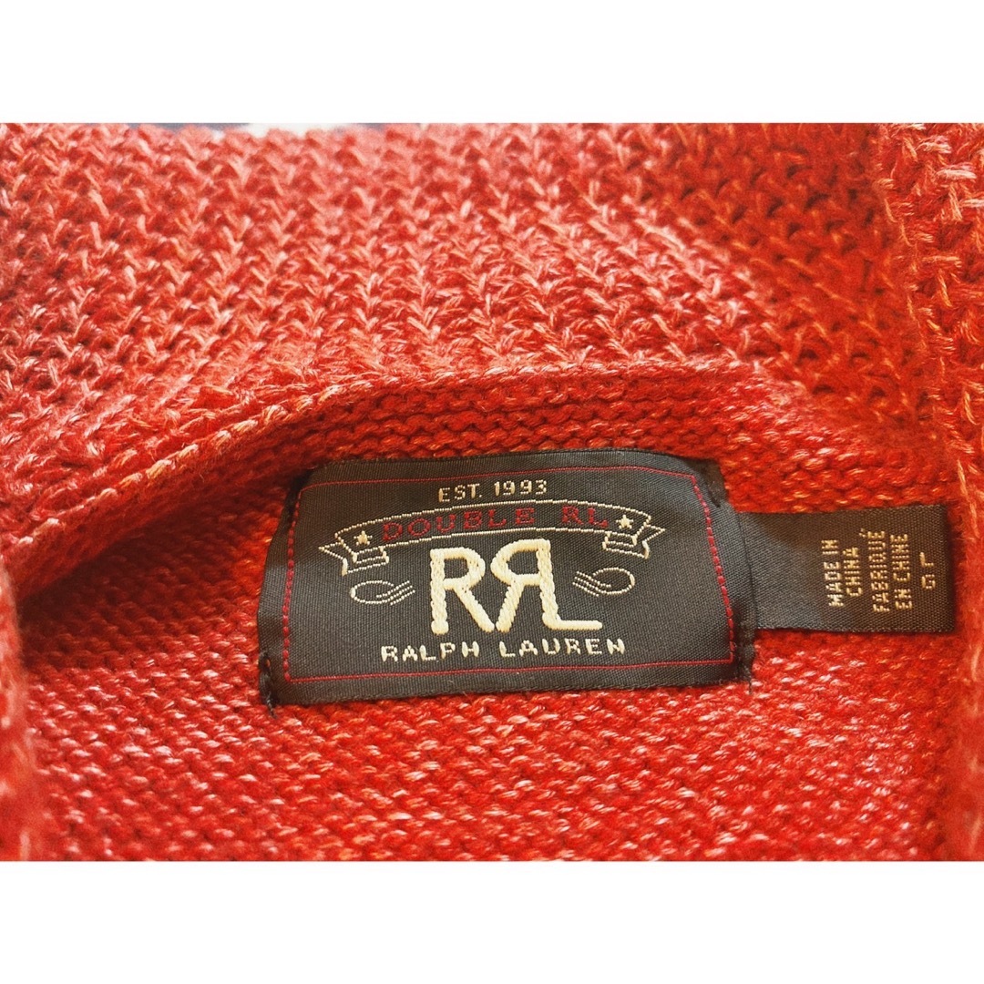 RRL(ダブルアールエル)の超希少&美品!RRLネイティブニットカーディガンUSA Lサイズ RED メンズのトップス(カーディガン)の商品写真