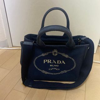 プラダ(PRADA)のプラダ　カナパ　ハンドバッグ　デニム(ハンドバッグ)