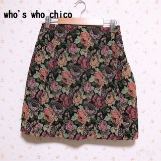 フーズフーチコ(who's who Chico)の超美品◎台形スカート　秋冬　花柄(ミニスカート)