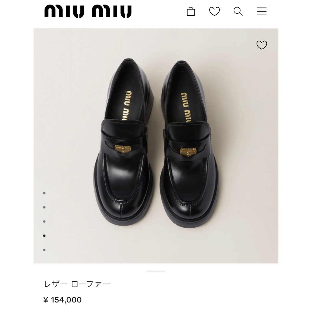 miumiu - ミュウミュウ レザーローファー 黒 本物 超美品 36.5の通販 ...