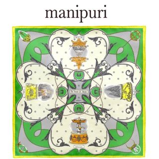 マニプリ(manipuri)の★新品★manipuri　マニプリ　シルクスカーフ６５　スノーグローブ　グリーン(バンダナ/スカーフ)