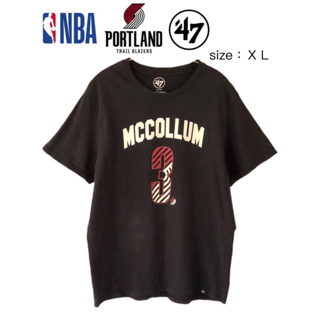 47 Brand(フォーティセブン)のNBA  トレイルブレイザーズ　CJ McCollum  Tシャツ　黒　XL  メンズのトップス(Tシャツ/カットソー(半袖/袖なし))の商品写真