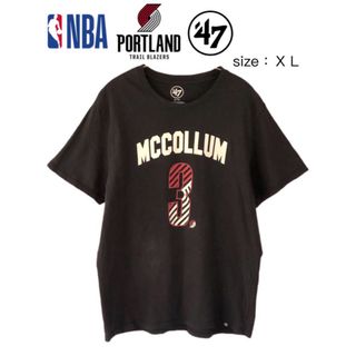 フォーティセブン(47 Brand)のNBA  トレイルブレイザーズ　CJ McCollum  Tシャツ　黒　XL (Tシャツ/カットソー(半袖/袖なし))