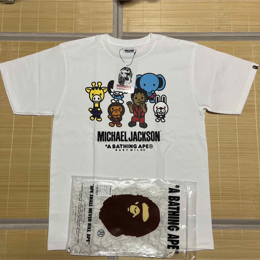 Tシャツ/カットソー(半袖/袖なし)APE BAPE KAWS MICHAEL JACKSON tee tシャツ　M