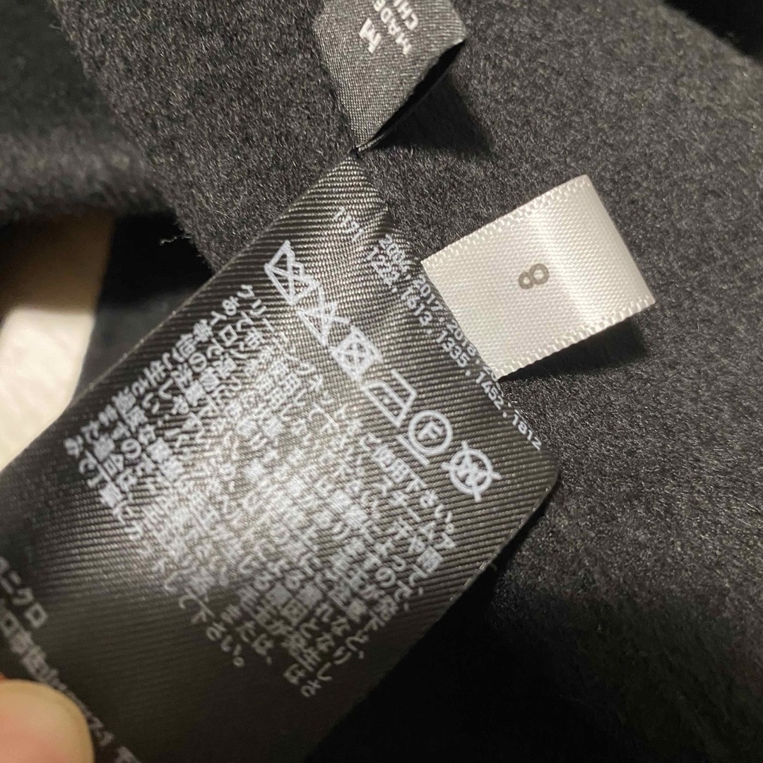 UNIQLO(ユニクロ)のダブルフェイスロングコート　ブラック レディースMサイズ レディースのジャケット/アウター(ロングコート)の商品写真