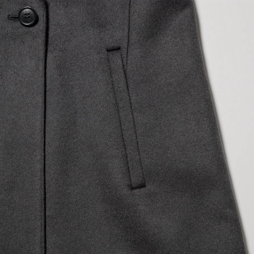 UNIQLO(ユニクロ)のダブルフェイスロングコート　ブラック レディースMサイズ レディースのジャケット/アウター(ロングコート)の商品写真