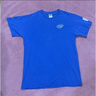 インテル(intel)のintel 企業ロゴTシャツ　サイズM　ブルー　インテル　半袖(Tシャツ/カットソー(半袖/袖なし))