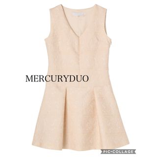 マーキュリーデュオ(MERCURYDUO)のmercury duo 深Ｖネックローウエストミニドレス　ワンピース(ミニワンピース)