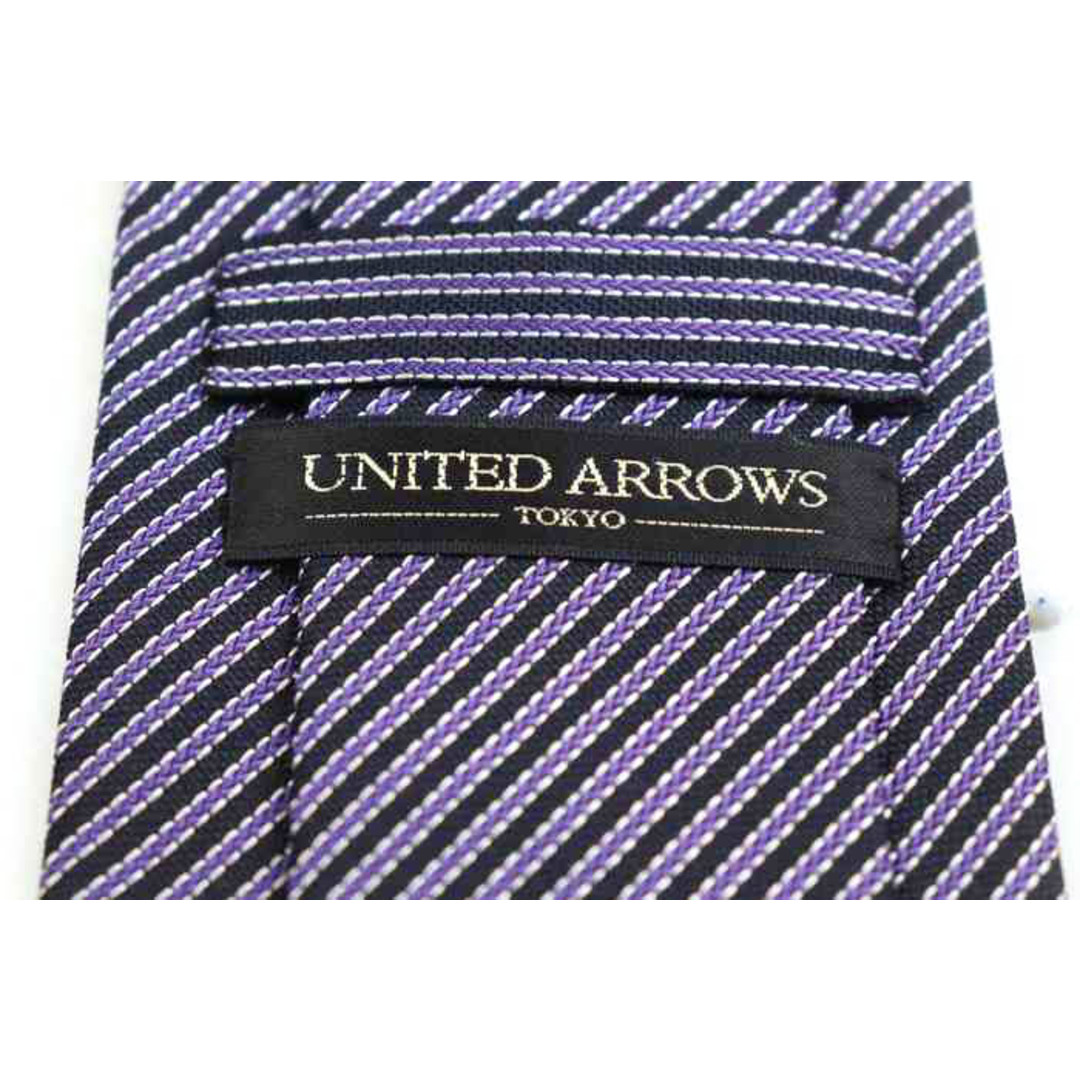 UNITED ARROWS(ユナイテッドアローズ)のユナイテッドアローズ ブランド ネクタイ ストライプ柄 ペンシルストライプ シルク 日本製 メンズ ネイビー UNITED ARROWS メンズのファッション小物(ネクタイ)の商品写真